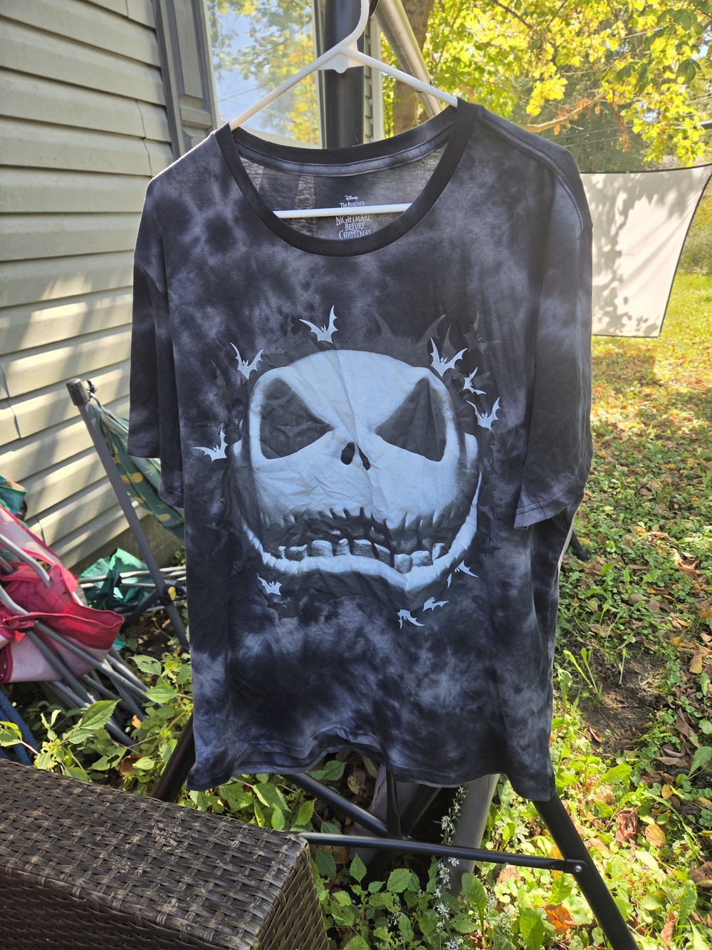Disney Black Tie-Dye Jack Skellington Tee